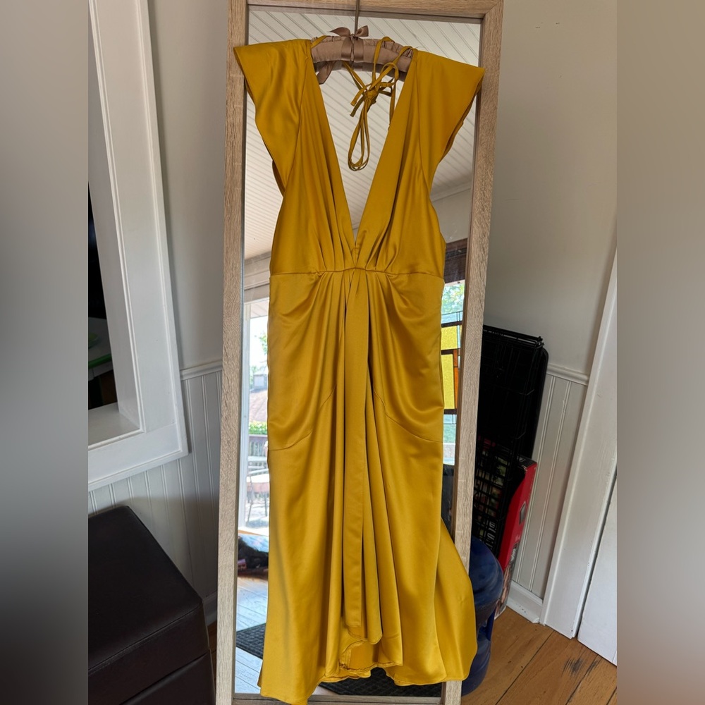 ASOS Yellow Cocktail Midi Dress